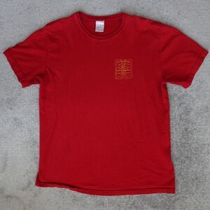 Vintage Lucky Brand Shirt Men's L Large Red Short Sleeve Graphic Tee USA Made